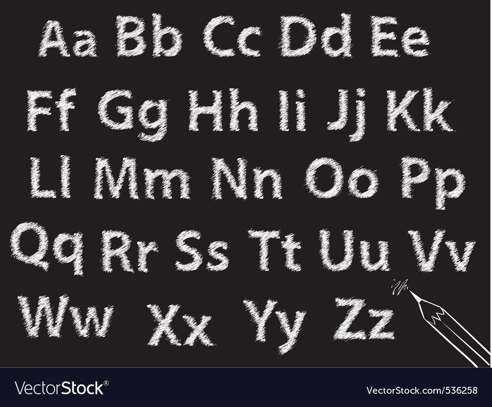 Alphabet Chalk Letter Set - Charcoal & Pencil