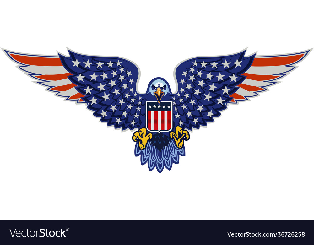 American eagle with usa flags Royalty Free Vector Image