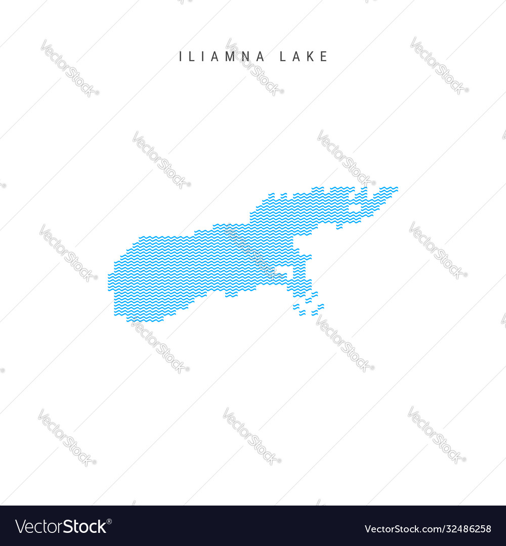 Blue wave pattern map iliamna lake wavy line Vector Image