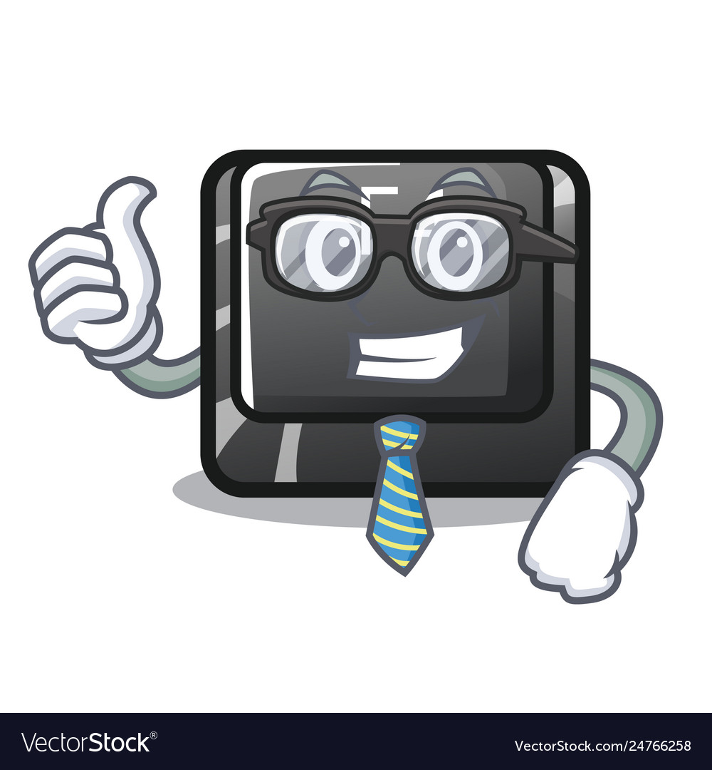 Businessman button f4 isolated with character