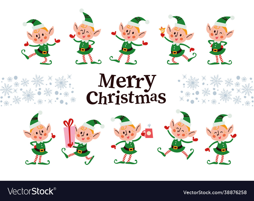 Cute Santa Elves Set