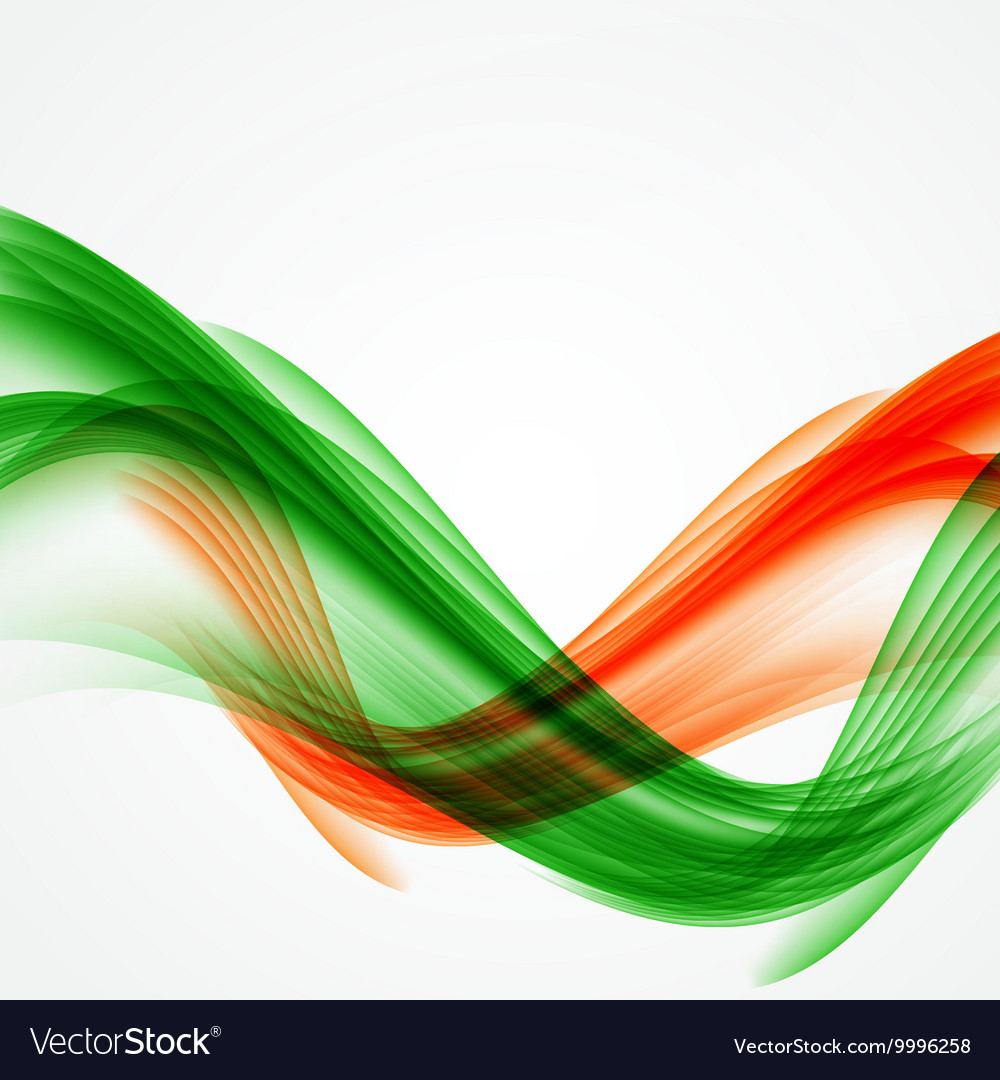 Dynamic Wave Pattern - Green & Orange