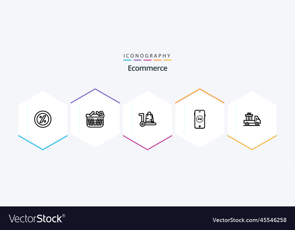 Ecommerce 25 line icon pack including send