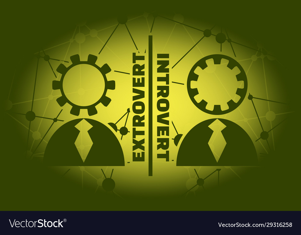 Extrovert vs introvert vector image Extrovert vs introvert