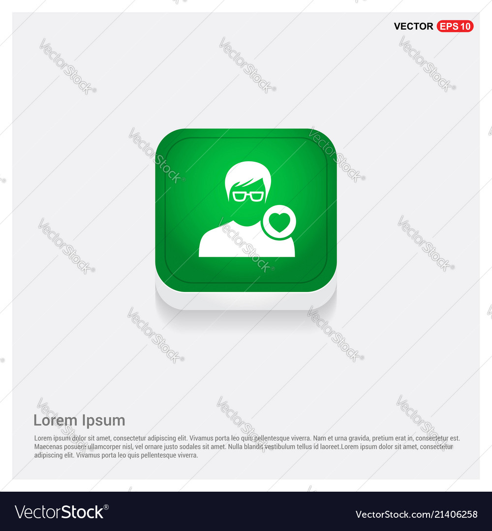 Favorite user icon green web button