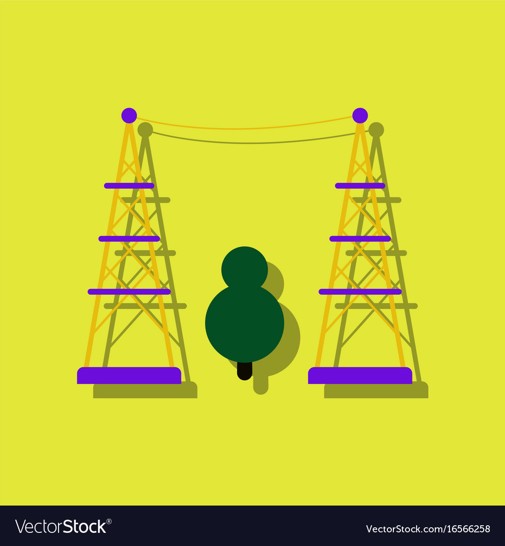 Flat icon design collection tree between