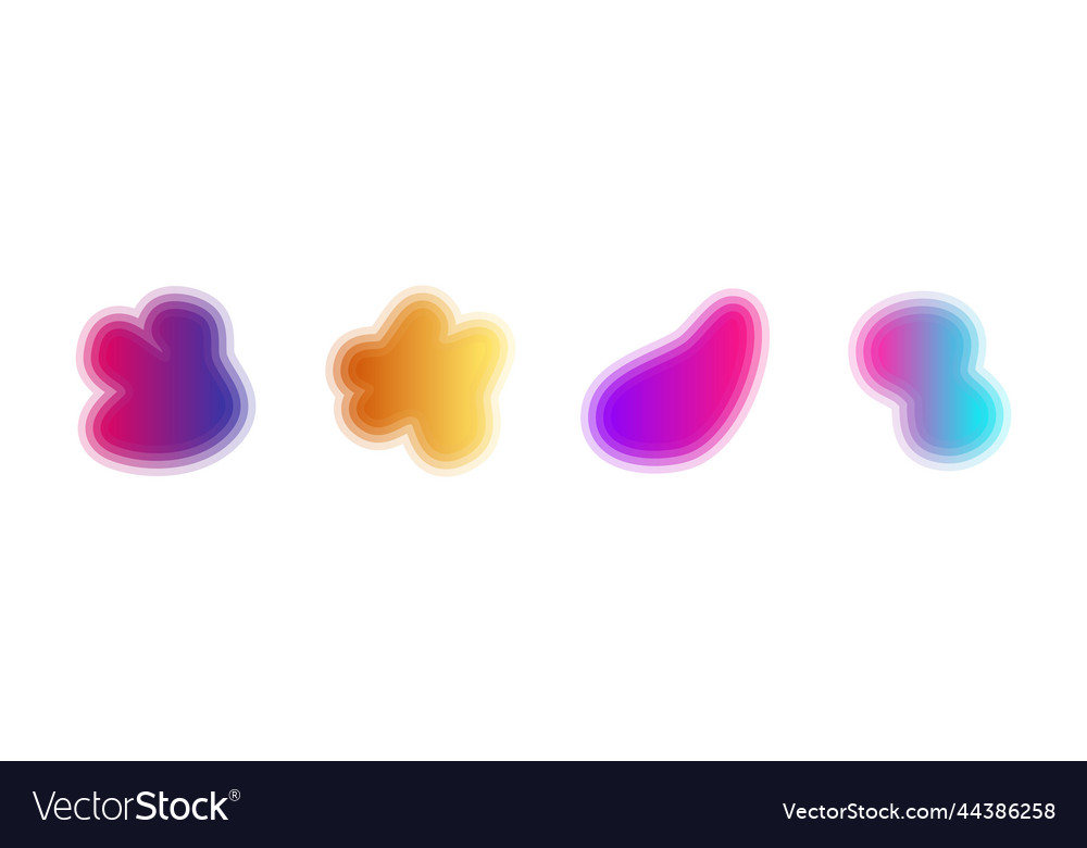 Gradient liquid blob shapes