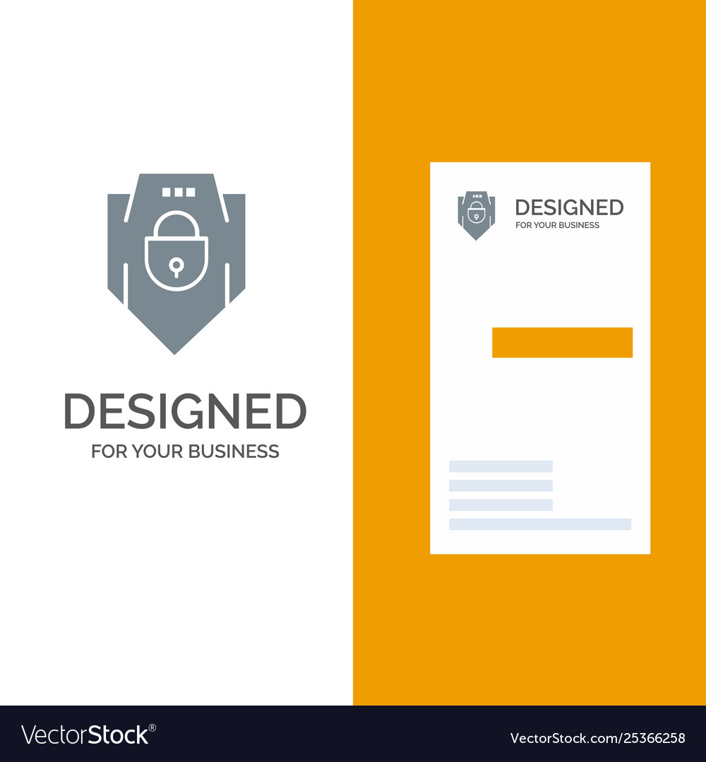 Internet password shield web security grey logo vector image Internet password shield web security grey logo