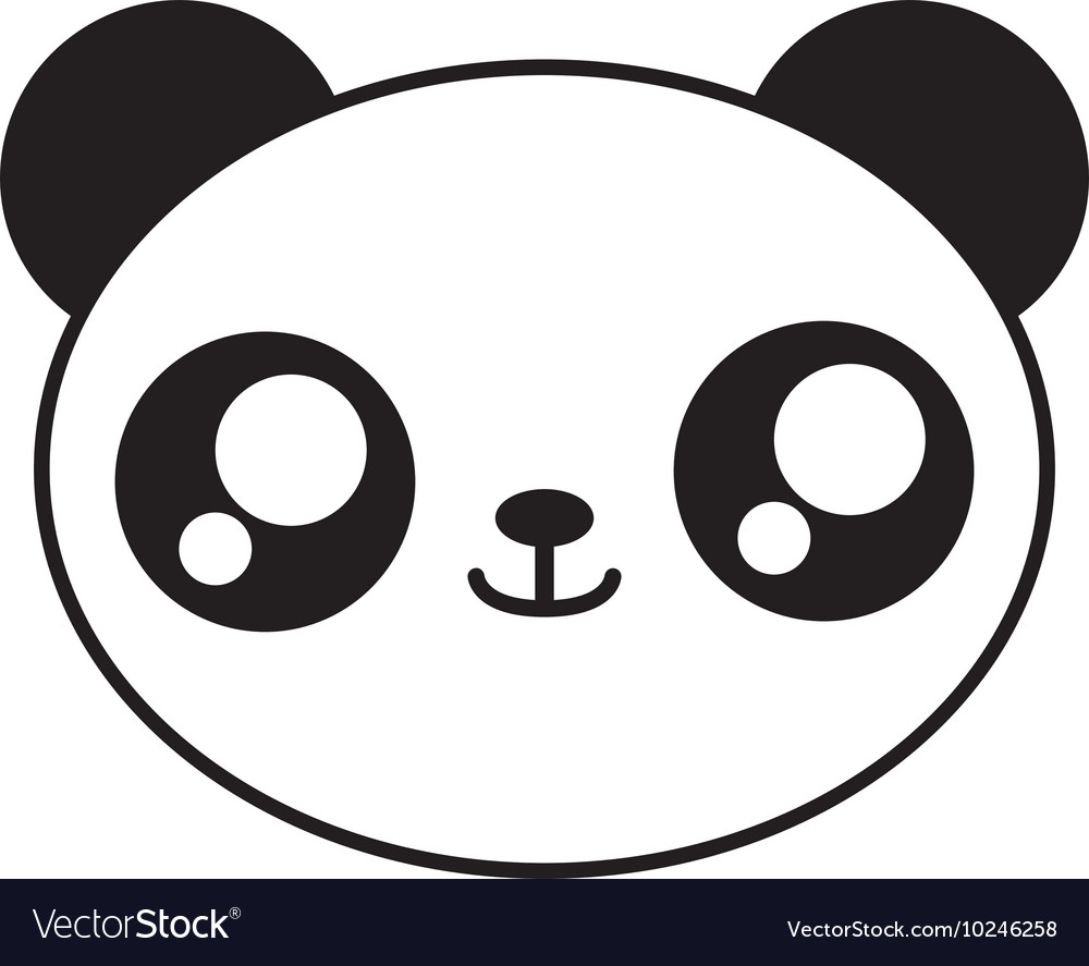 Lovely kawai panda bear. Digital design of a lovely cute kawaii panda bear  over a pastel pink background. Stock Illustration