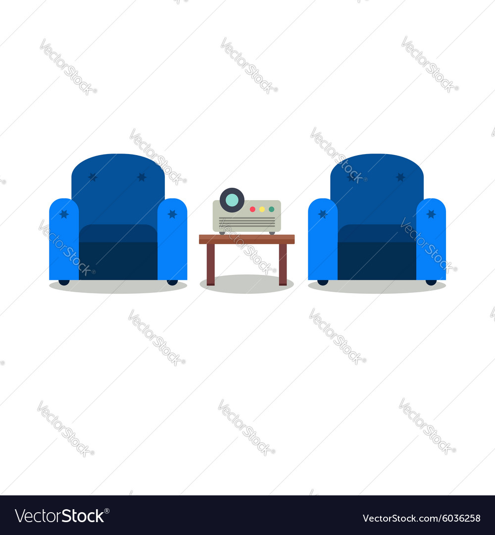 Presentation room with projector and comfortable