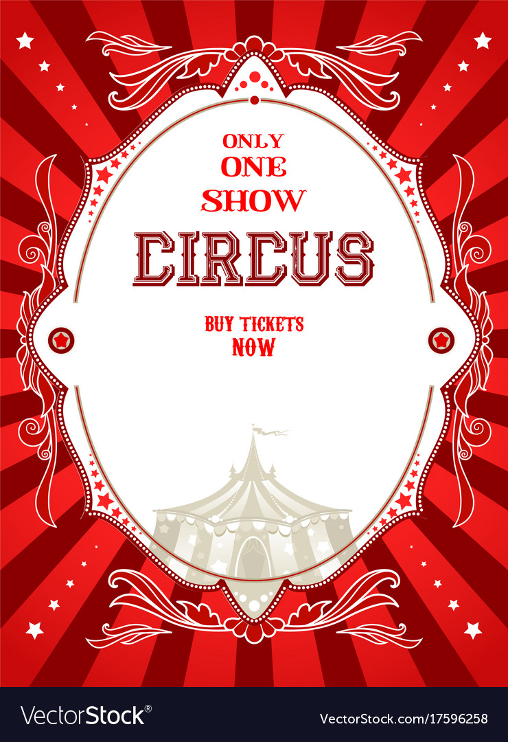 Red circus poster Royalty Free Vector Image - VectorStock