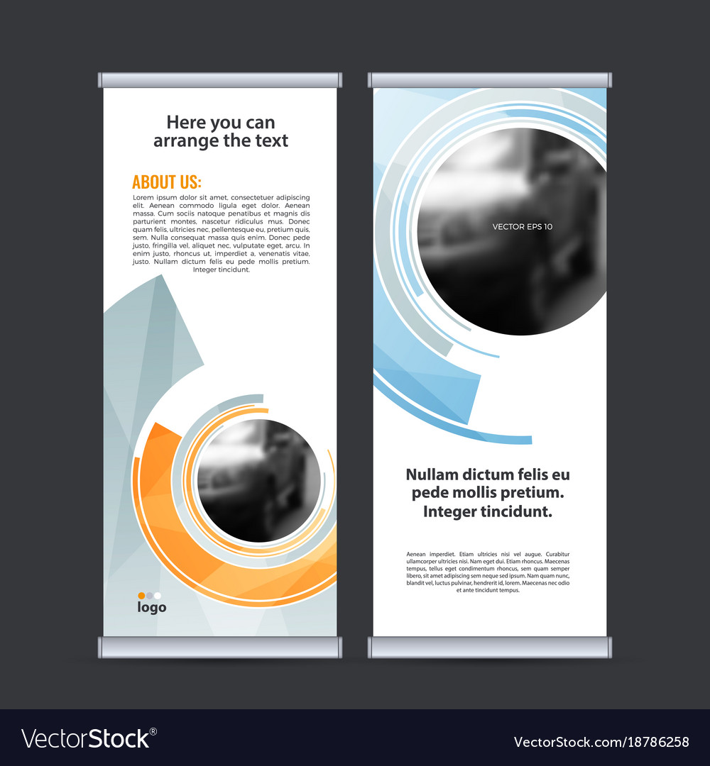 Roll up business banner design vertical template