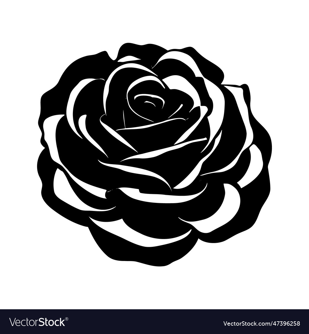 Rose flower silhouette logo isolated on white