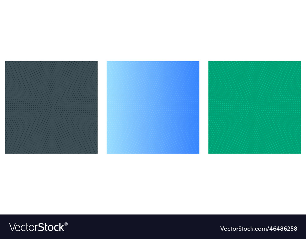 Set of halftone circle texture background grid vector image Set of halftone circle texture background grid