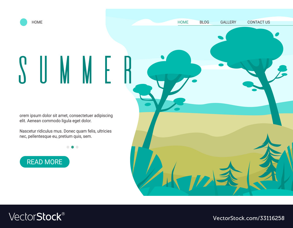 Sommer-Website Banner mit Tageslandschaft