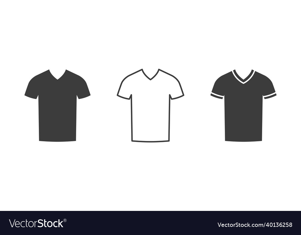 T-Shirts Ikone v-neck T-Shirt Kleidung Icons modern vector image T-Shirts Ikone v-neck T-Shirt Kleidung Icons modern