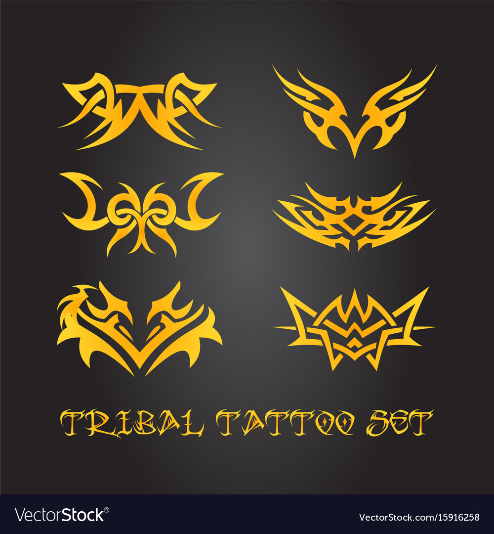 Tribal Design Elemente und Tattoo Ornamente Set