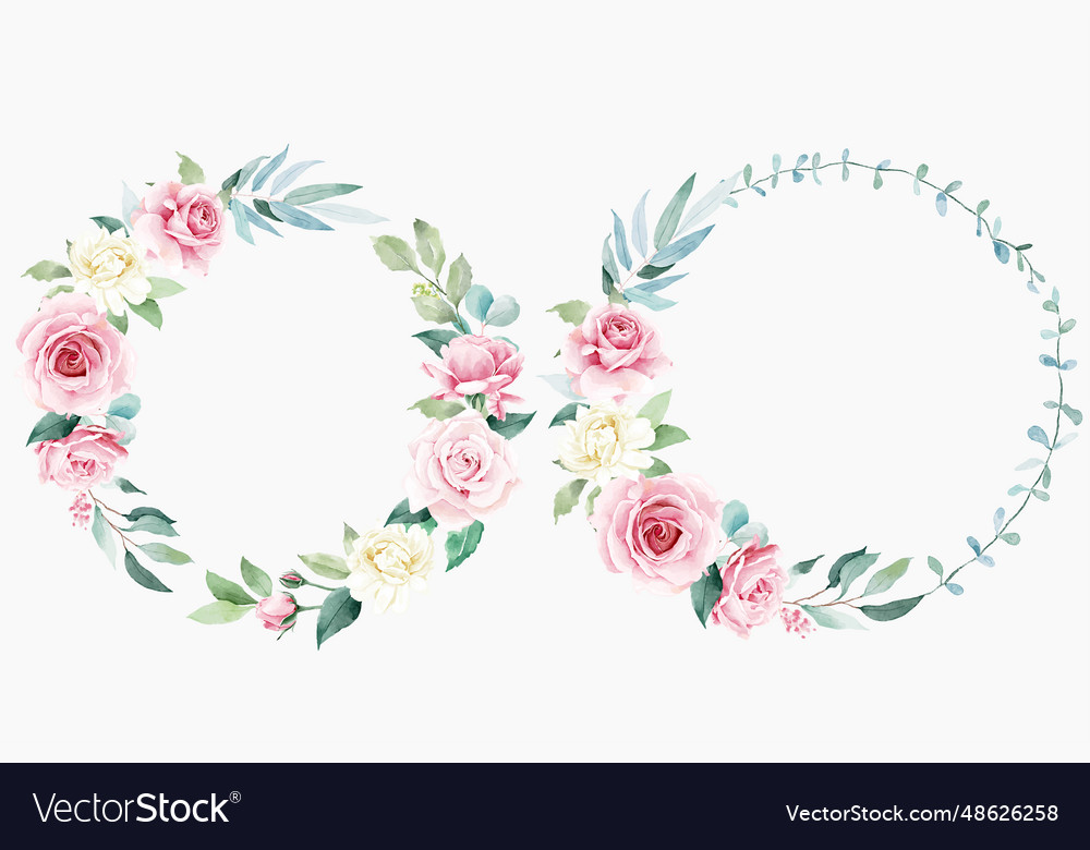 Wreath of rose flower collection