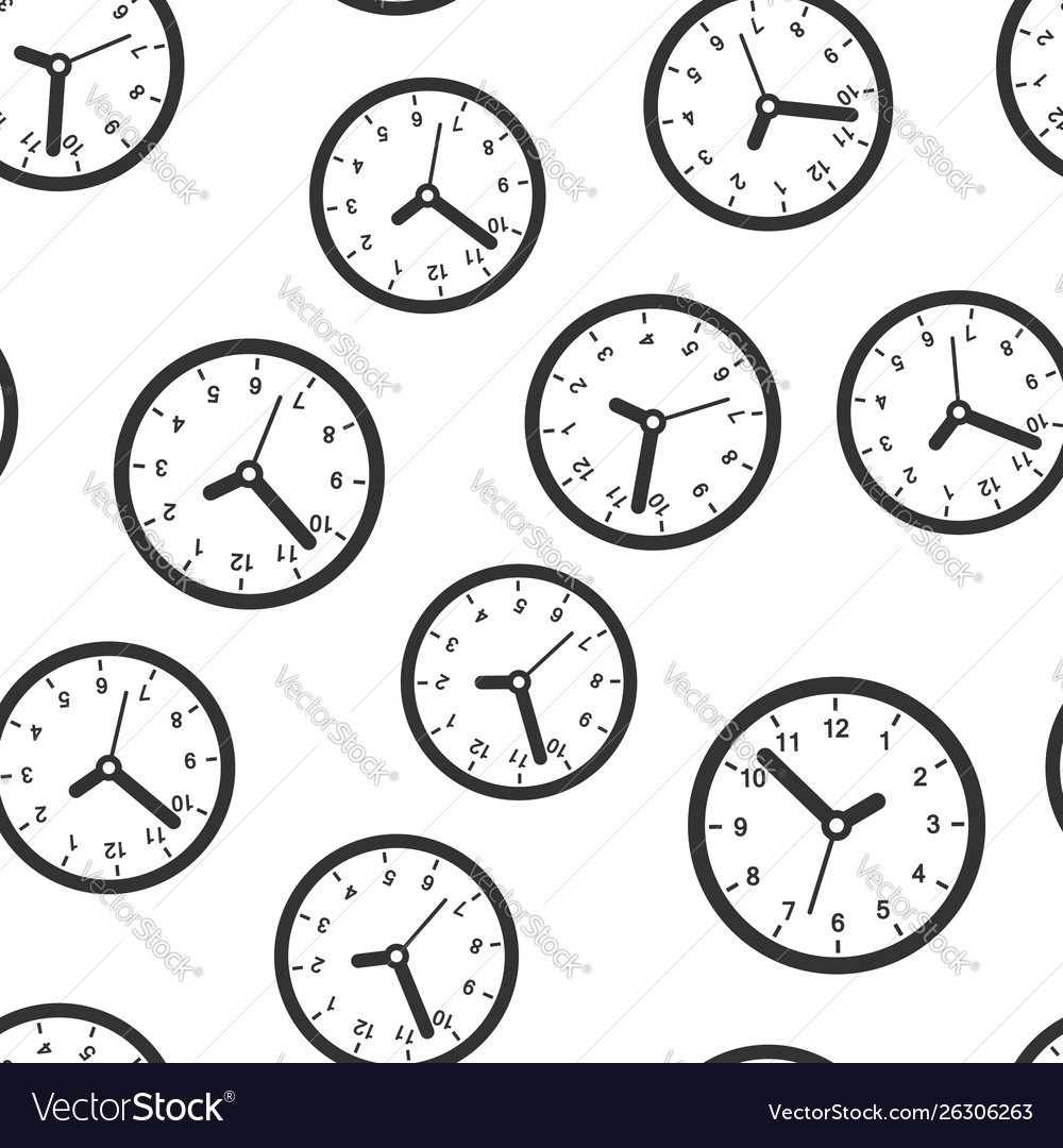 Clock sign icon seamless pattern background time