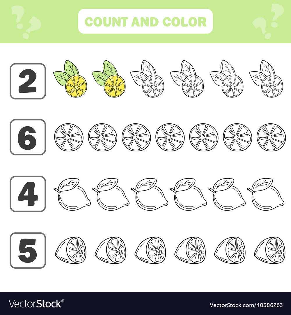 Count and color game for preschool children