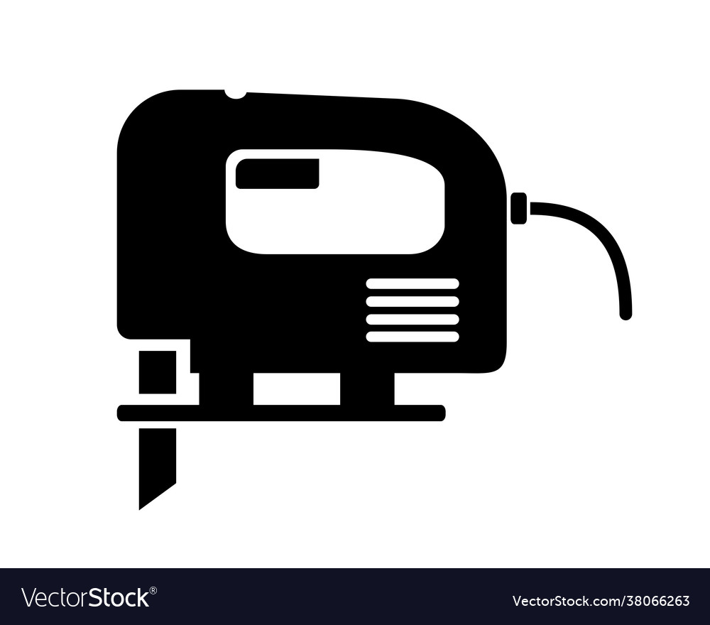 Electric hand jigsaw icon on a white background