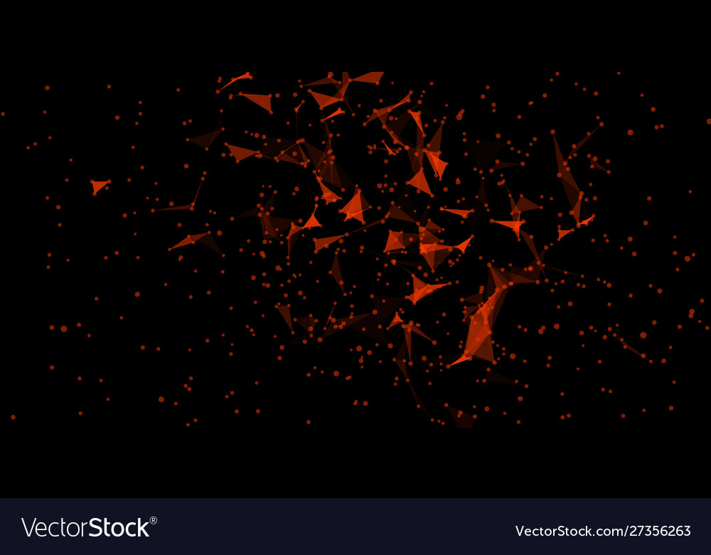 Explosion triangles data stream cloud chaos design vector image Explosion triangles data stream cloud chaos design