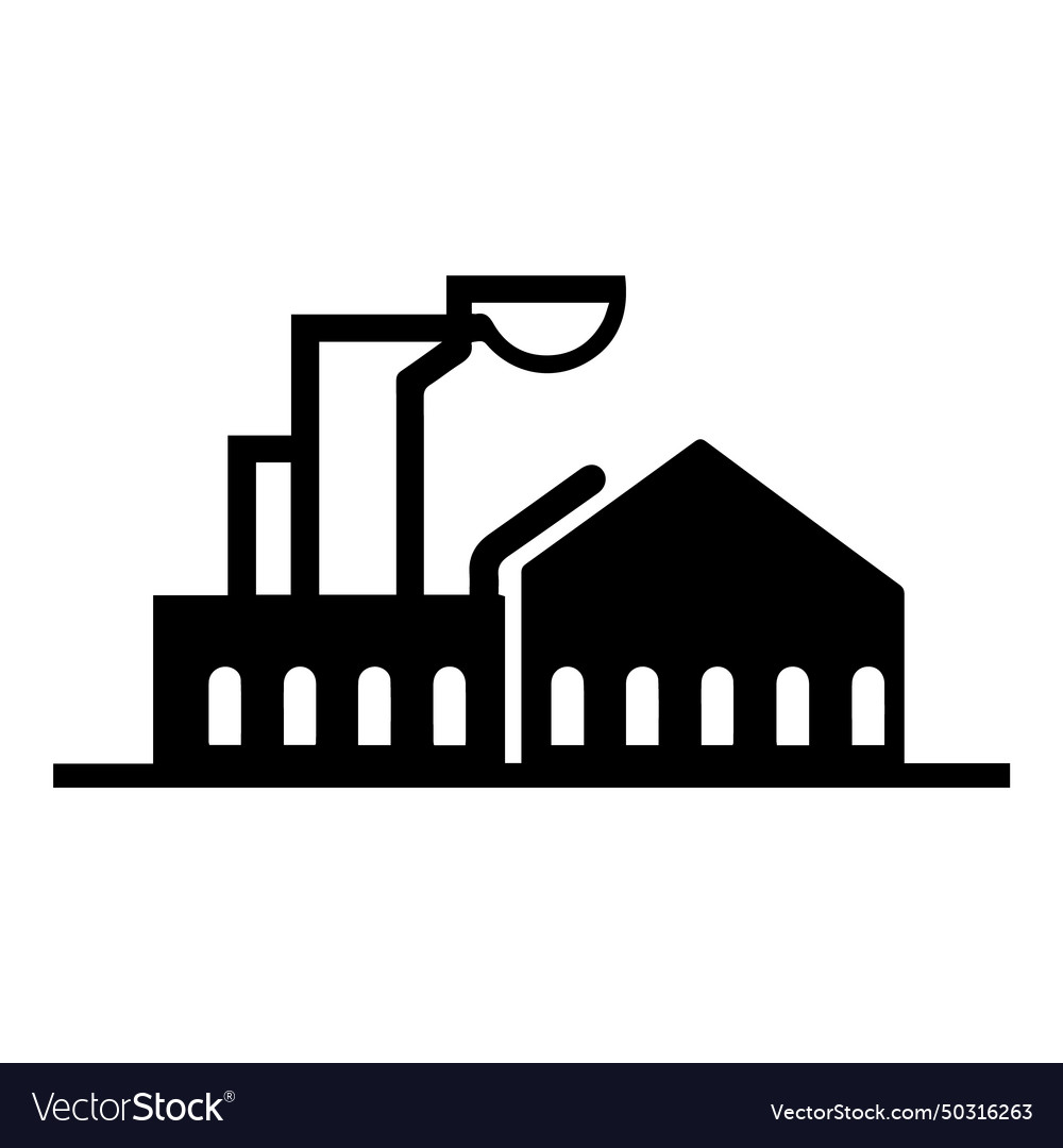 Factory flat icon isolated on white background Vector Image