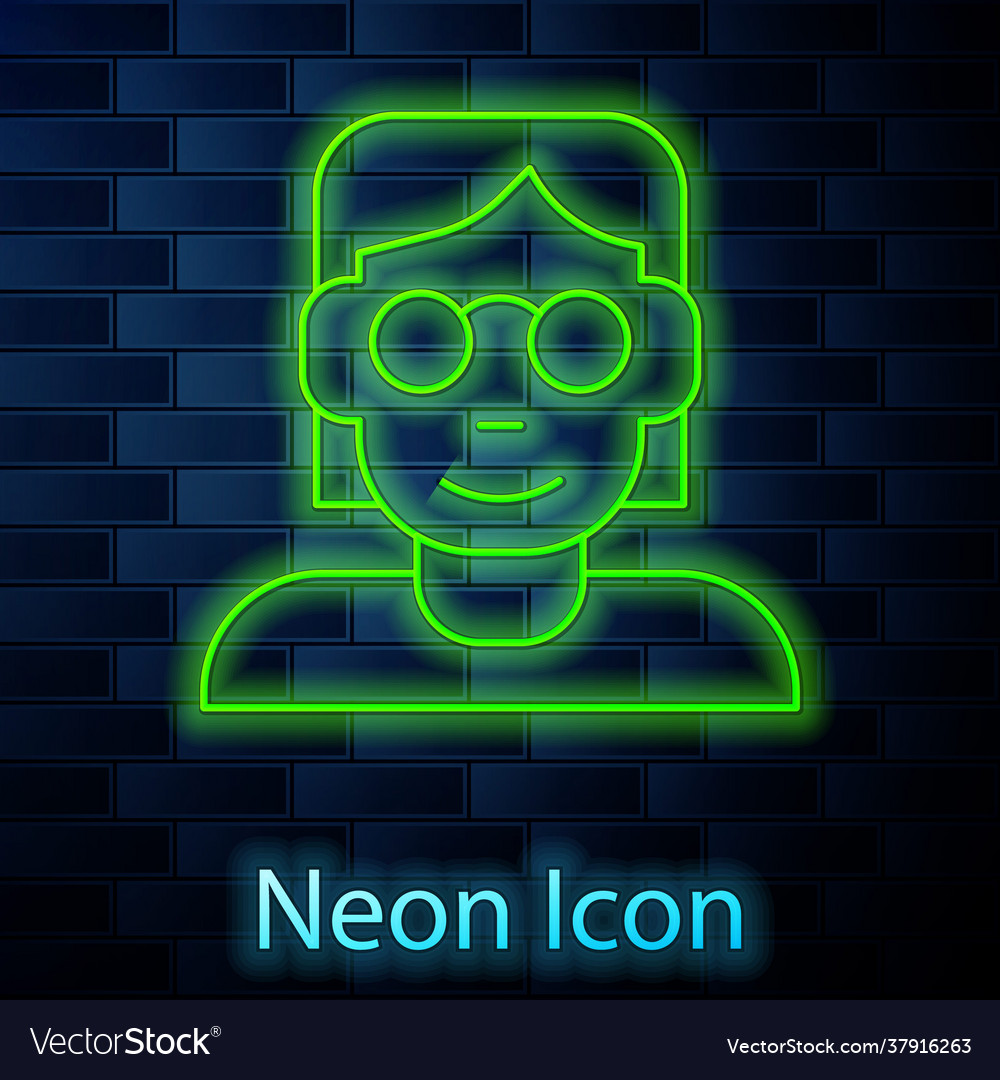 Glowing neon line hacker or coder icon isolated vector image Glowing neon line hacker or coder icon isolated