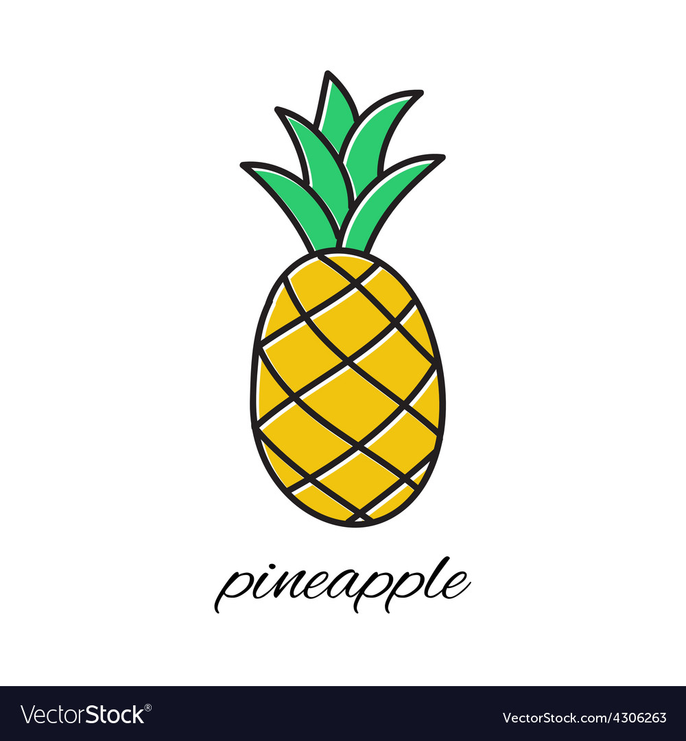 Hand Drawn Pineapple In Doodle Style Royalty Free Vector 6017