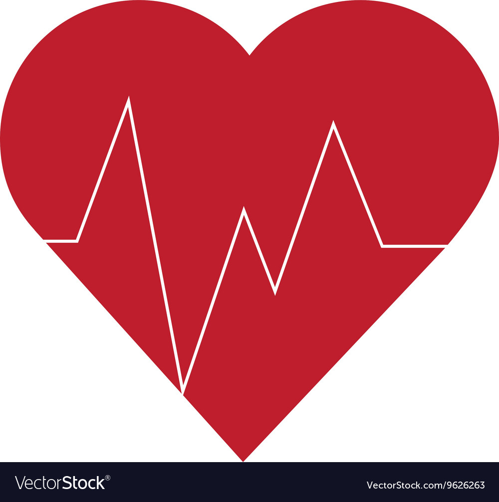 Heart and cardiogram icon