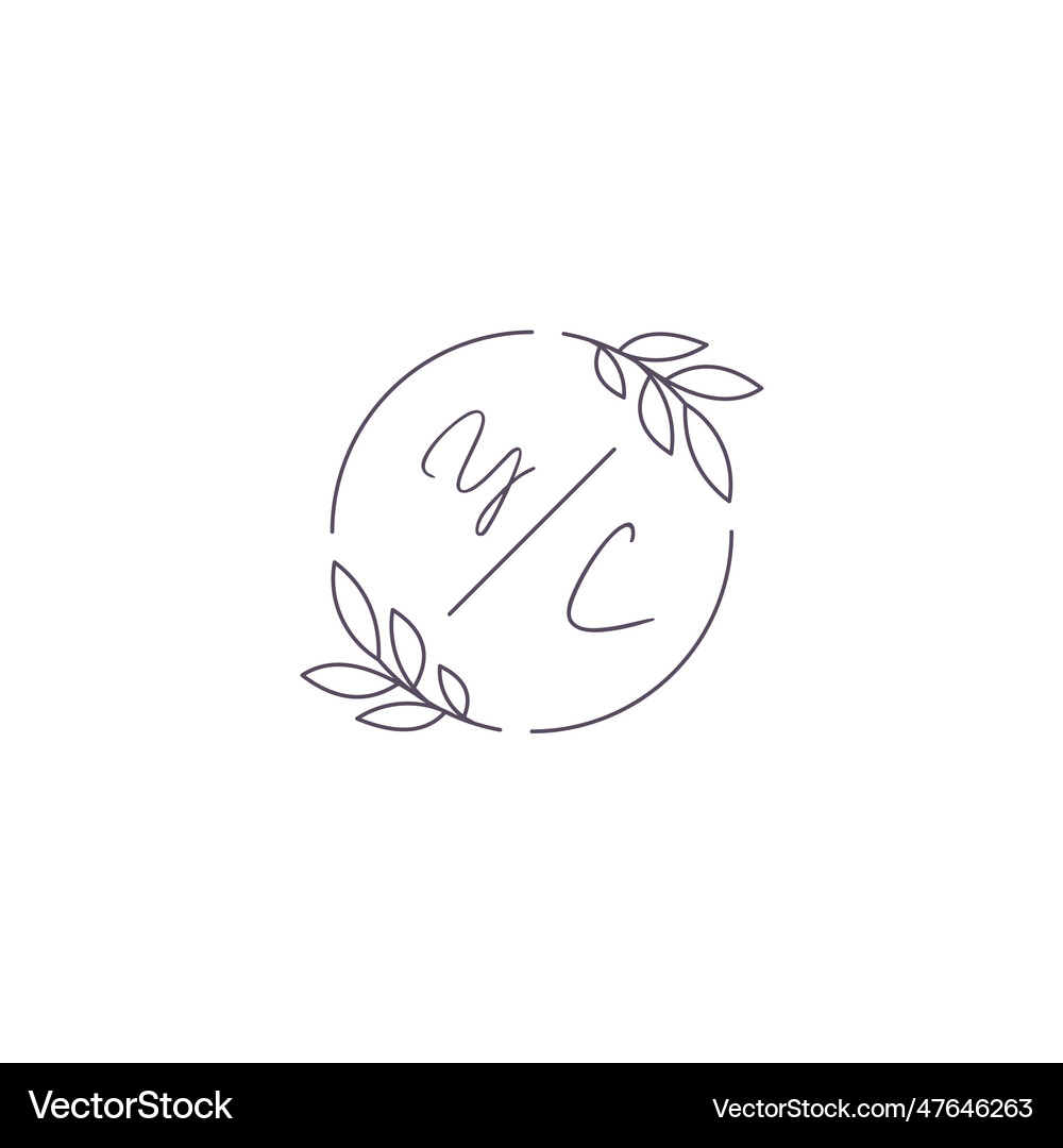Initials yc monogram wedding logo with simple Vector Image