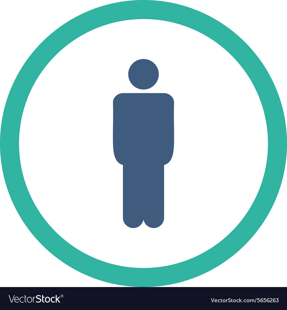 Man flat cobalt and cyan colors rounded