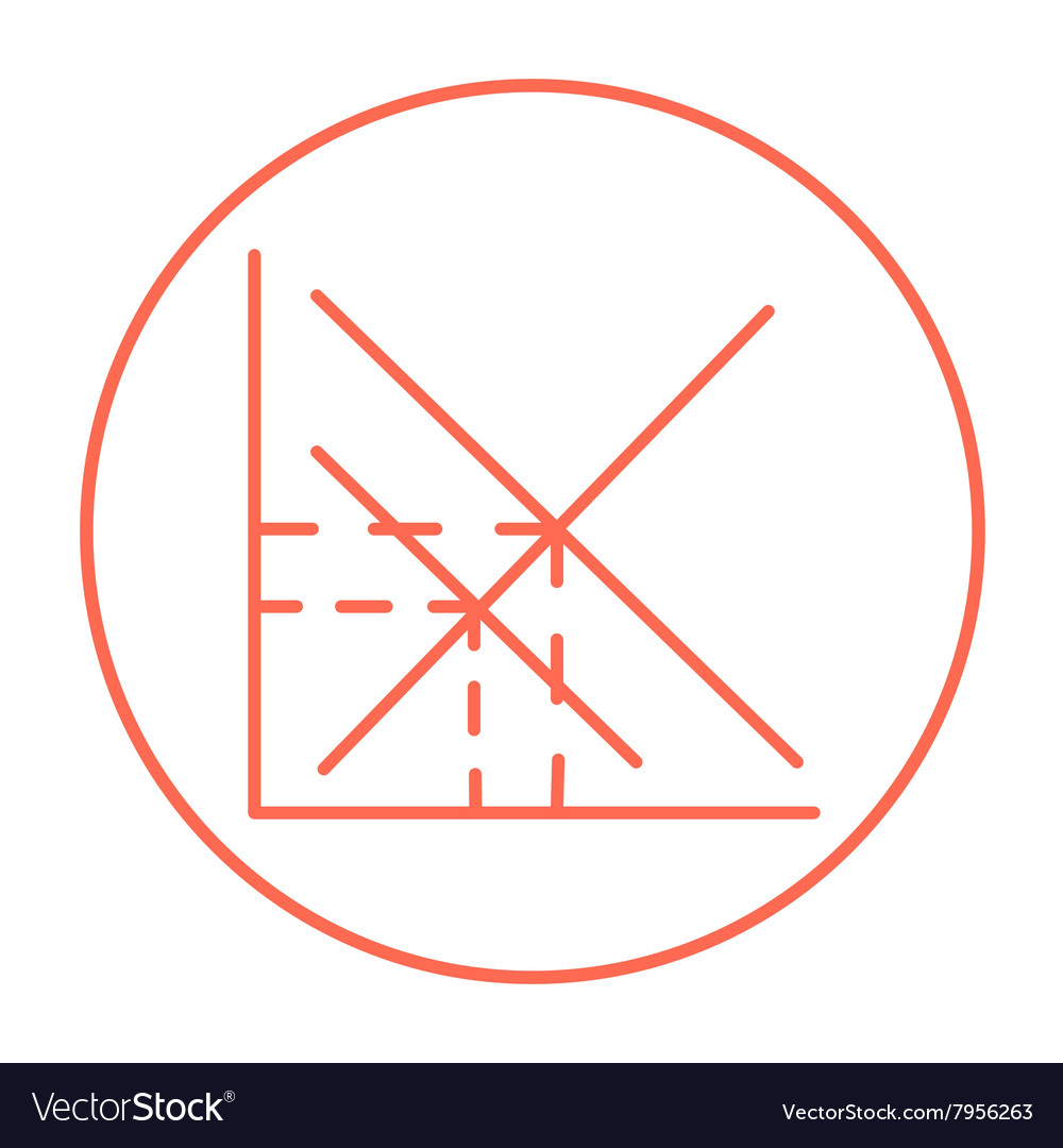 Mathematical graph line icon