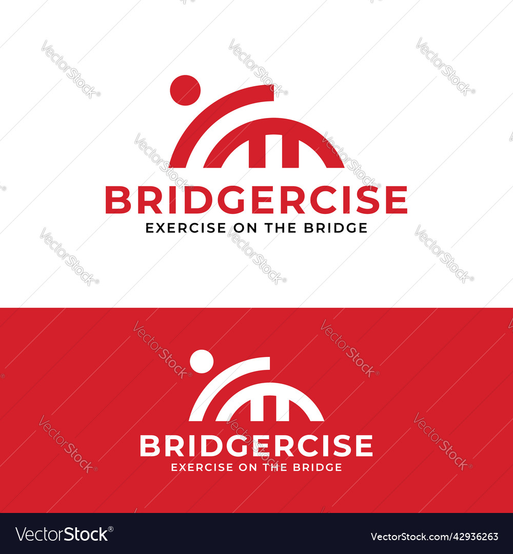 Minimal bridge exercise logo design template