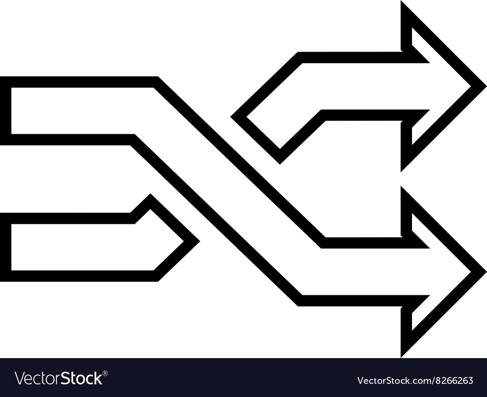 Mix arrows horizontal stroke icon