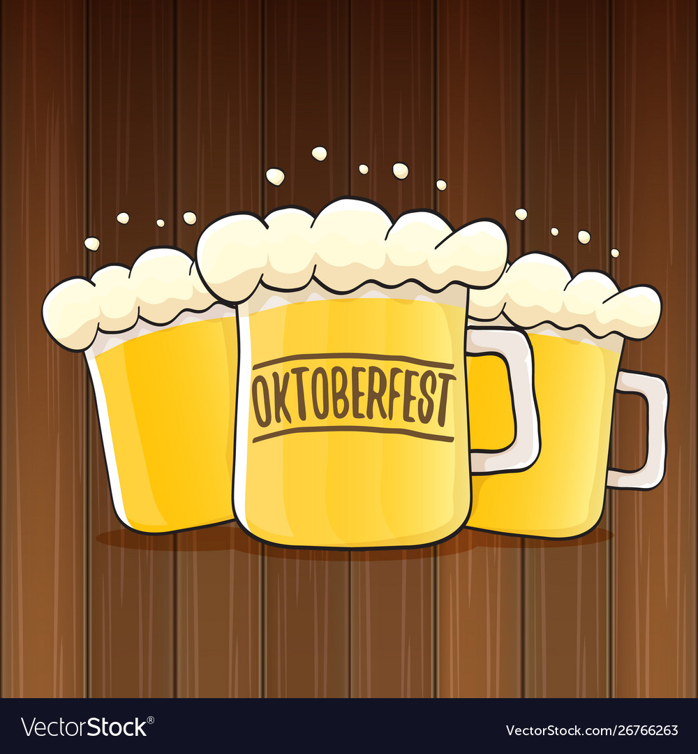 Oktoberfest label with beer glass Royalty Free Vector Image