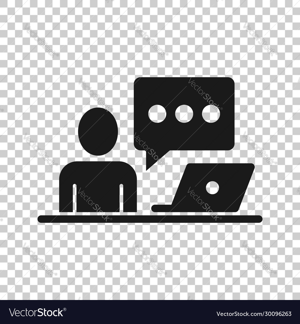 People with laptop computer icon in flat style pc Vector Image
