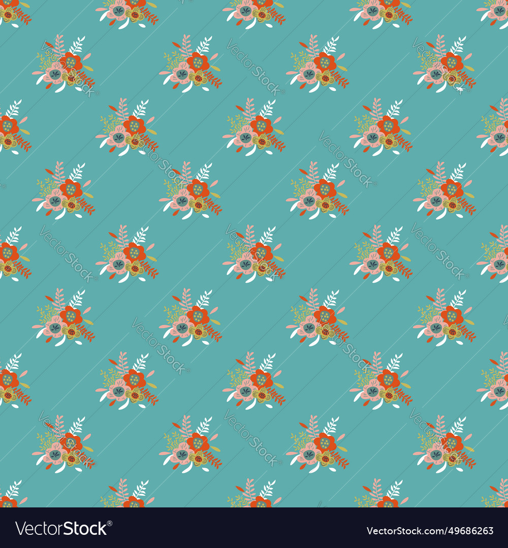 Seamless pattern with color flowers