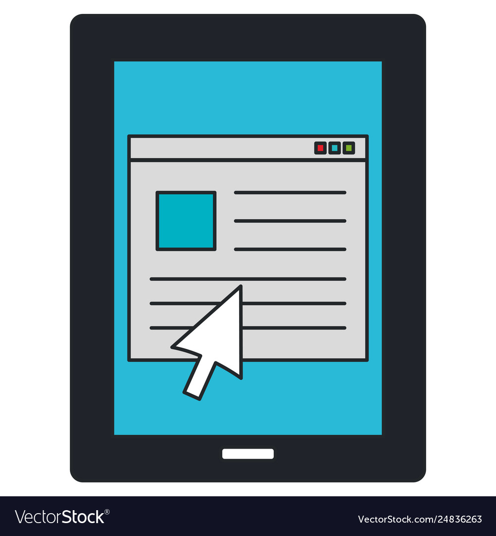 Tablet with webpage template vector image Tablet with webpage template