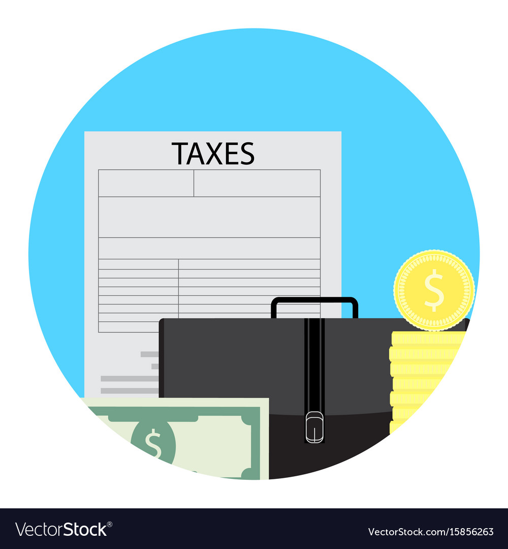  Tax Return Icon Flat Style Royalty Free Vector Image