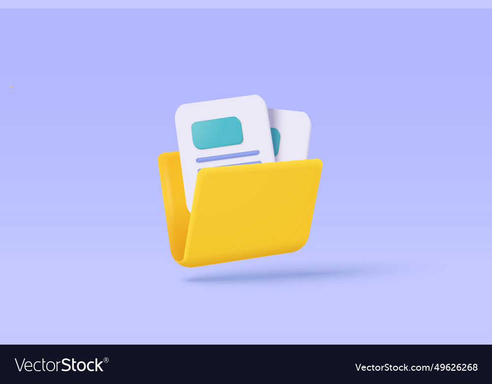 3d folder and paper for management file document