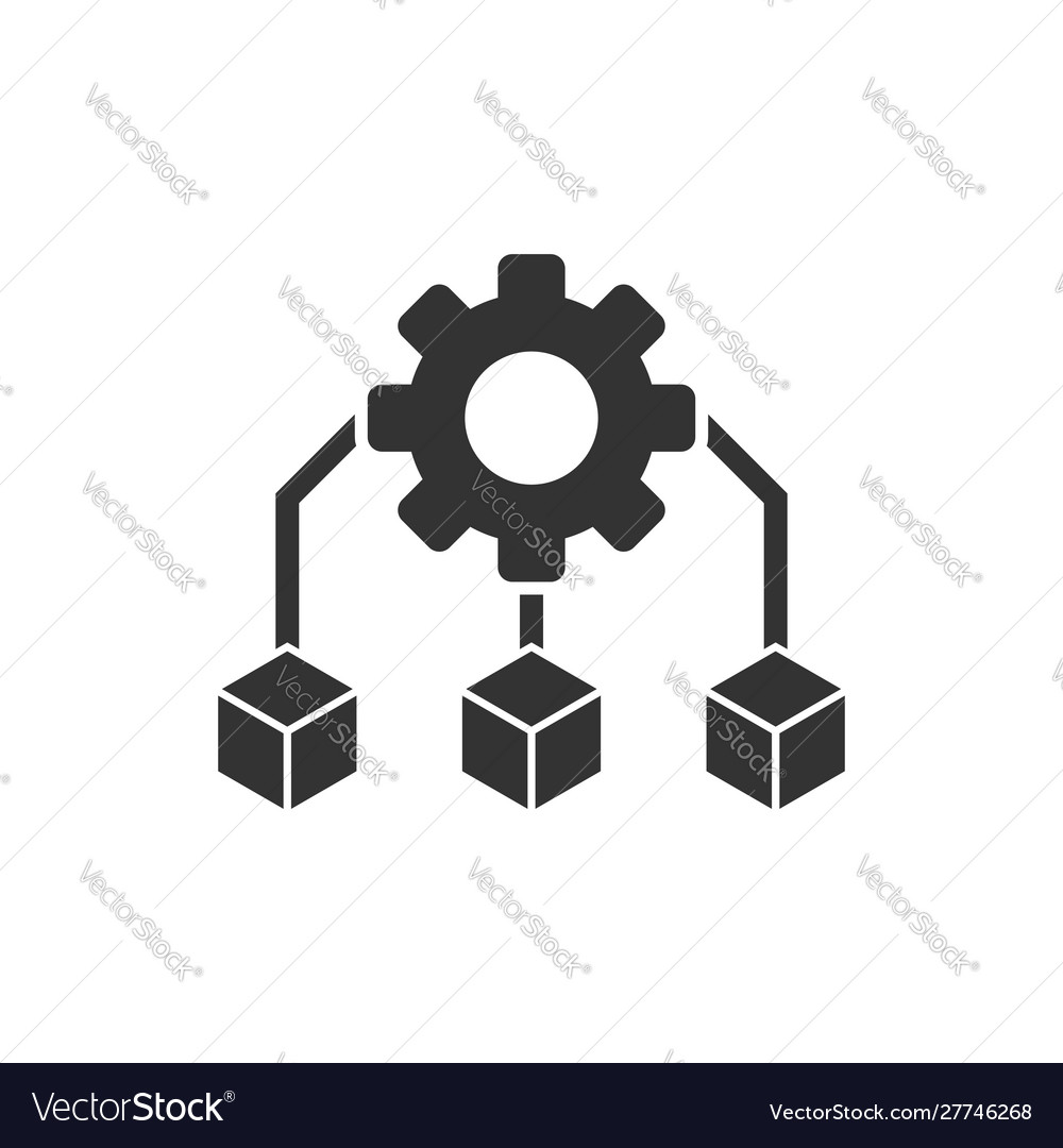 Api technology icon in flat style algorithm