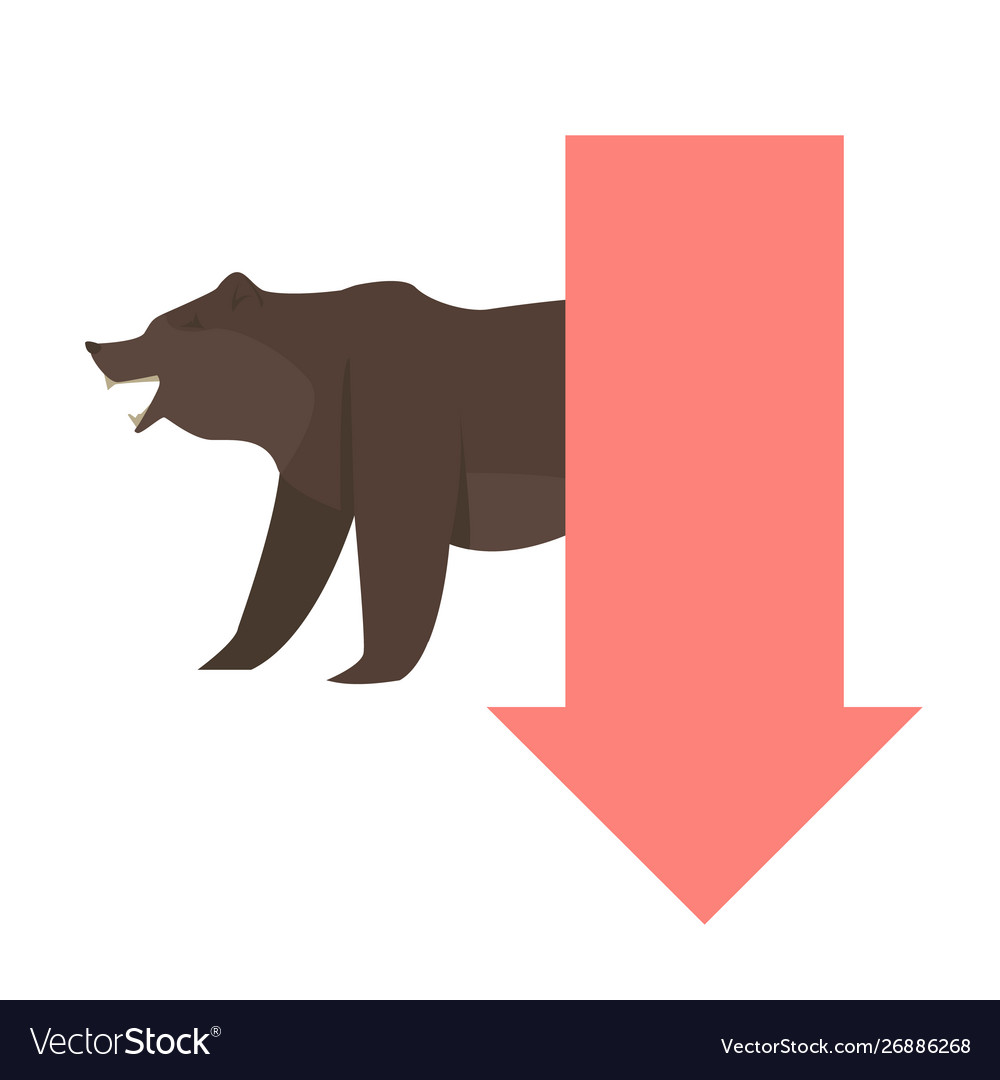 Bear market and red arrow