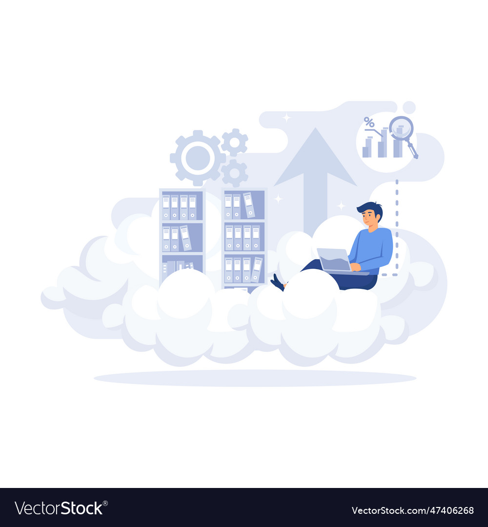 Big data and cloud computing actionable Vector Image Big data and cloud computing actionable