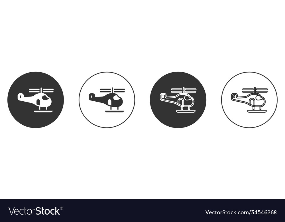 Black helicopter aircraft vehicle icon isolated