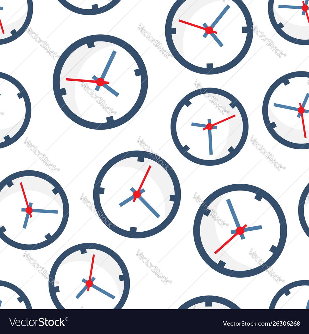 Clock sign icon seamless pattern background time vector image Clock sign icon seamless pattern background time