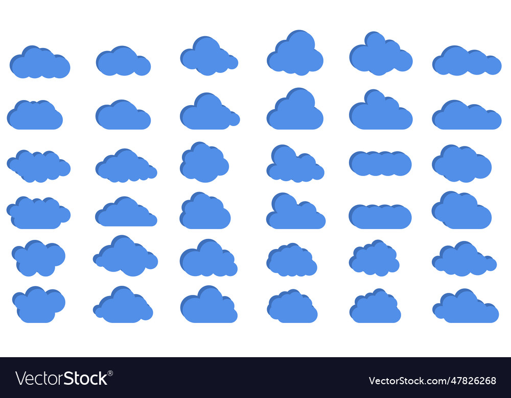 Wolken am Himmel mit Schatten abstrakt blauen Set