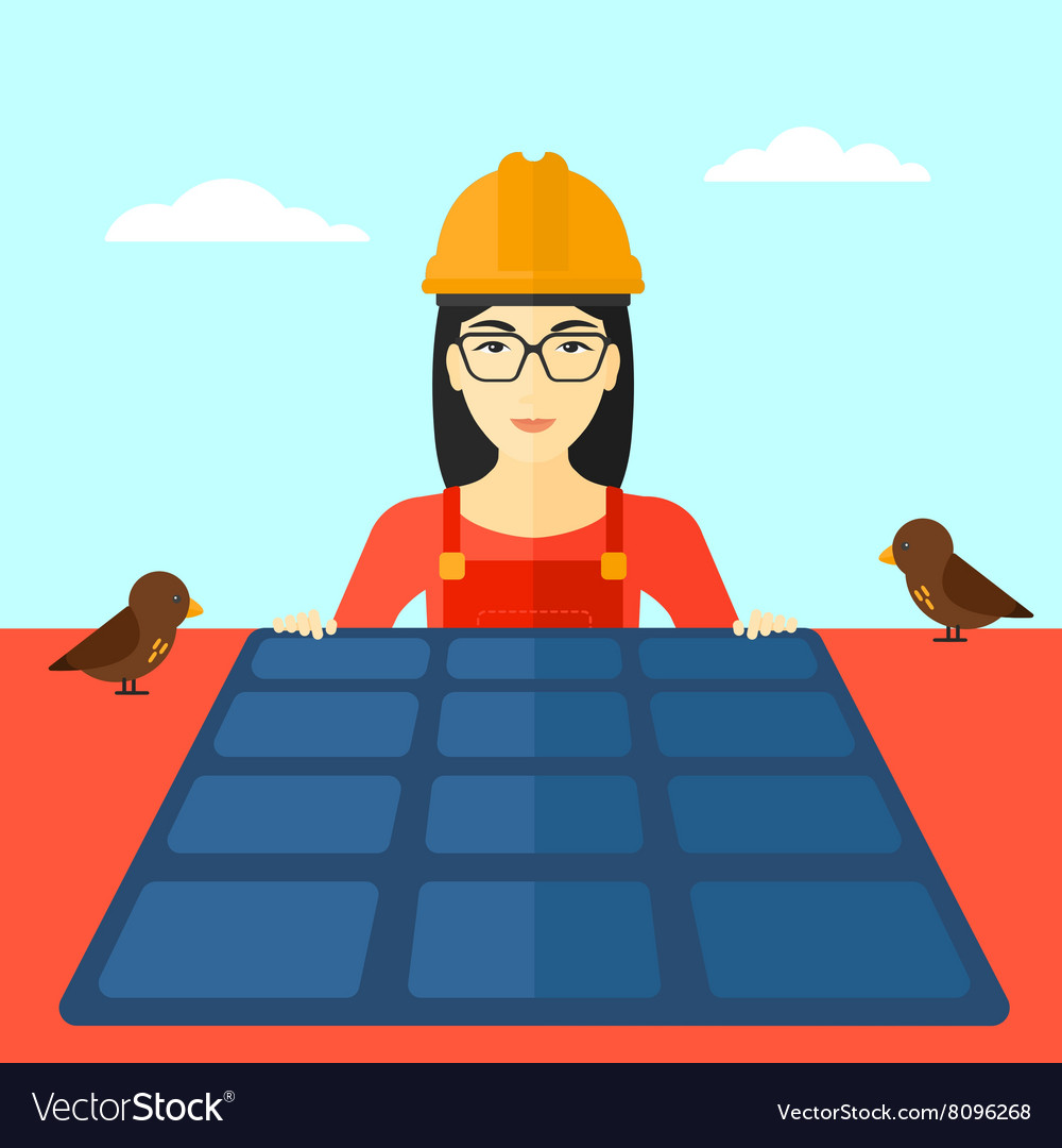 Constructor with solar panel