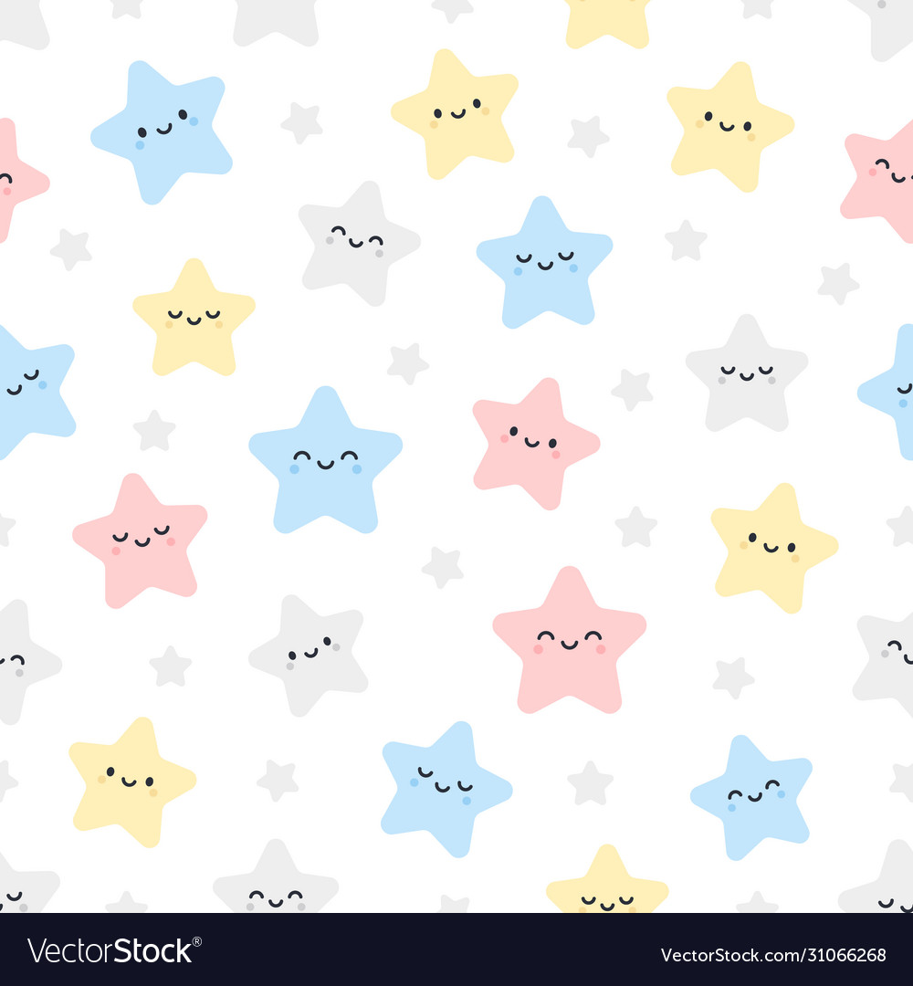 Cute stars seamless pattern background