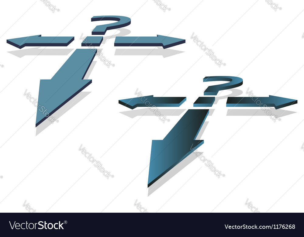Decision Point: Question Mark and Arrows